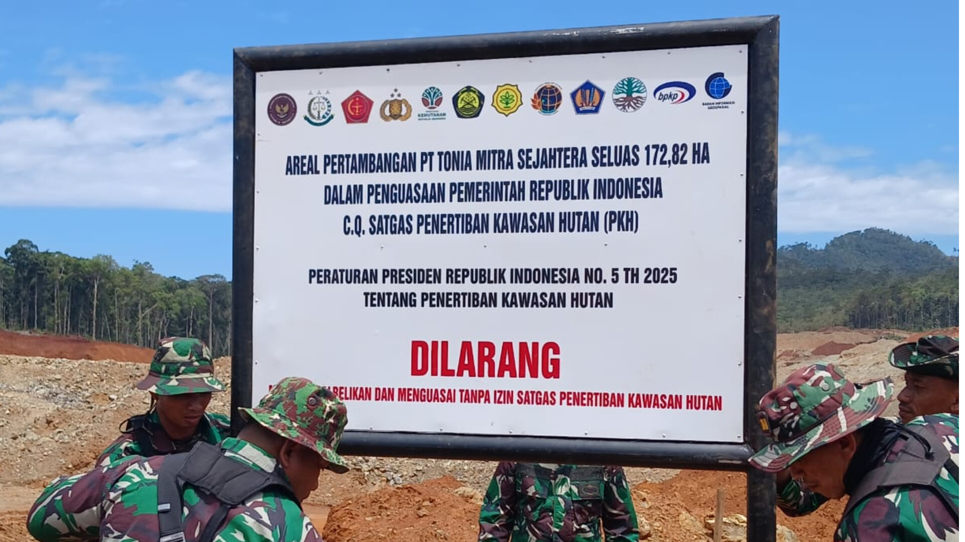 Satgas Bentukan Presiden Prabowo Segel Tambang Nikel Gubernur Sultra di Bombana