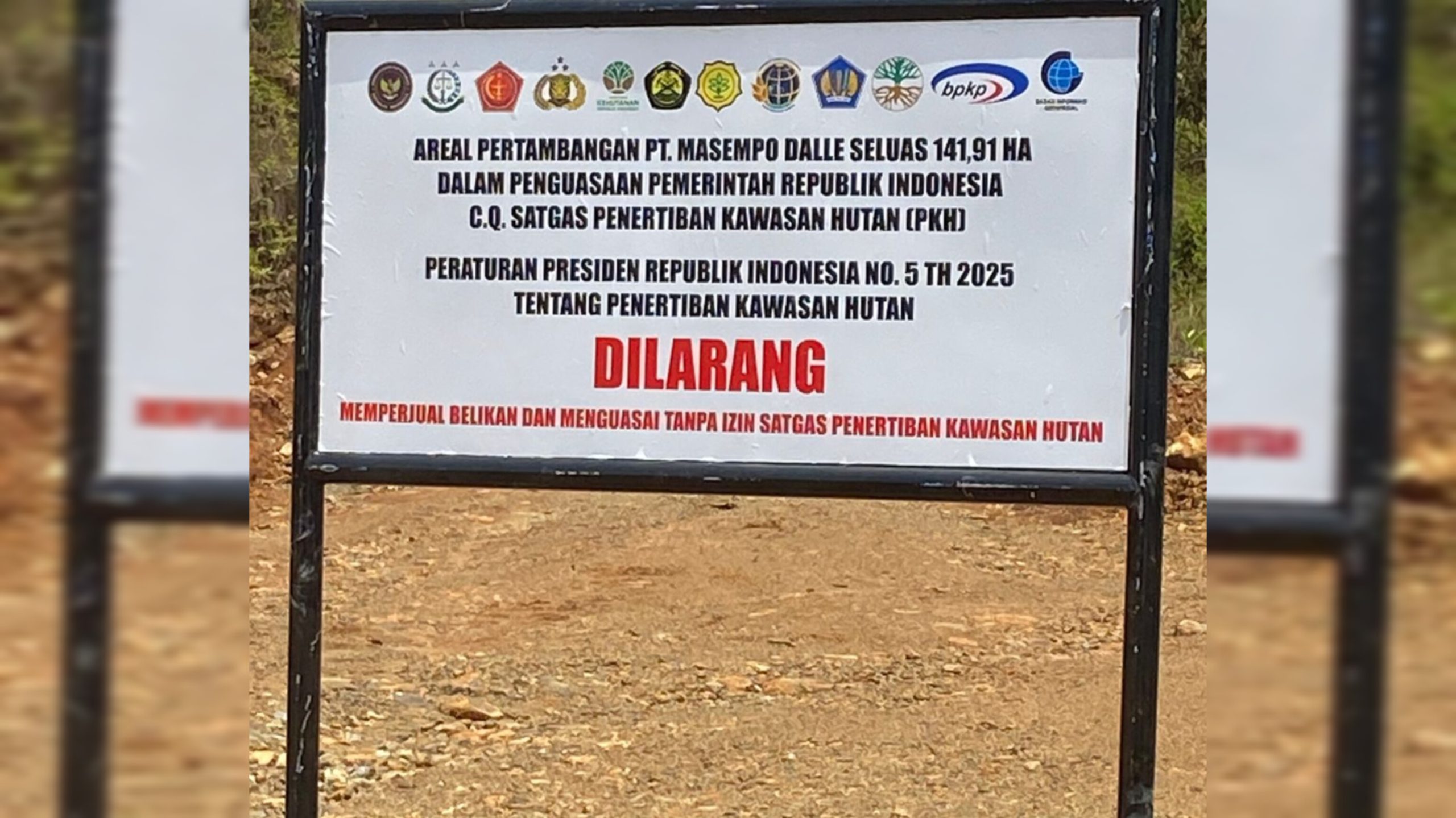 Garap Hutan Lindung, Satgas PKH Segel Areal Tambang PT Masempo Dalle di Konawe Utara